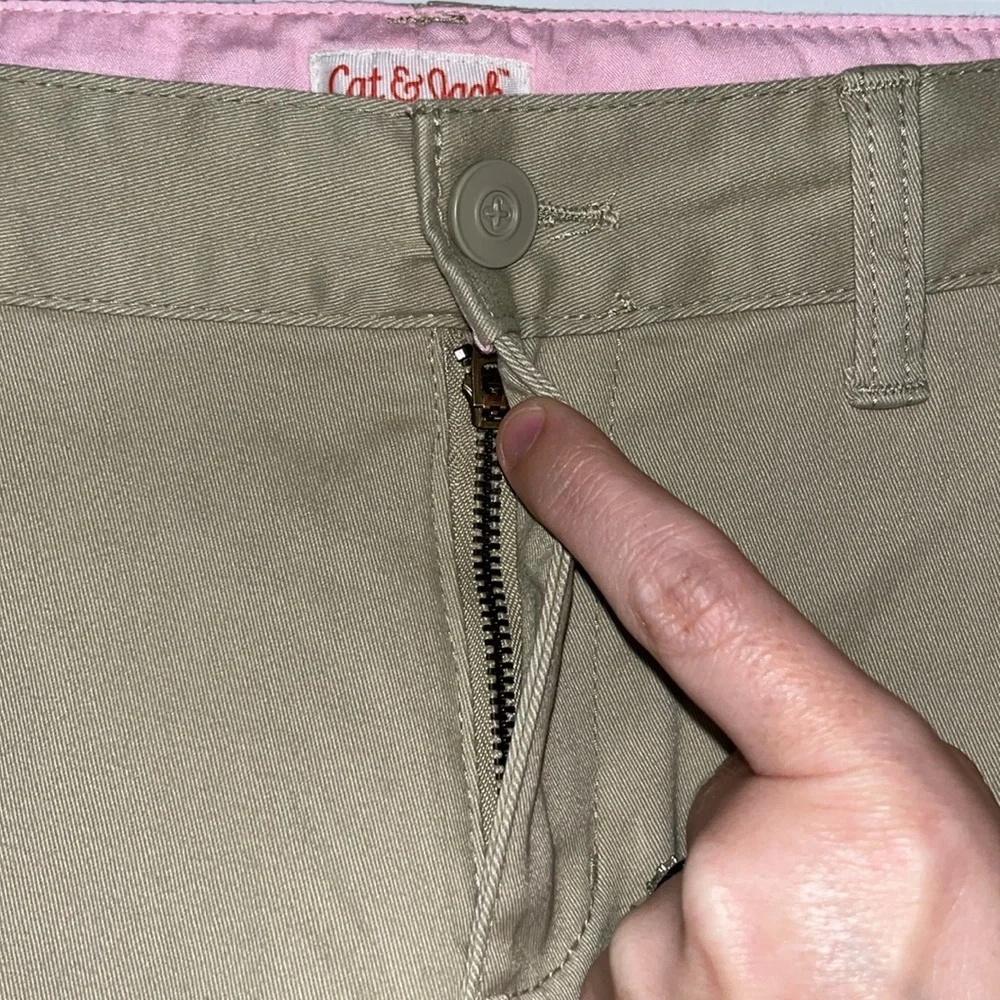 Cat & Jack Girls School Uniform Slim Straight Chino Pants Khaki Size 12 Plus